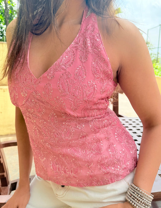 Pink Sequin Top - Sophia