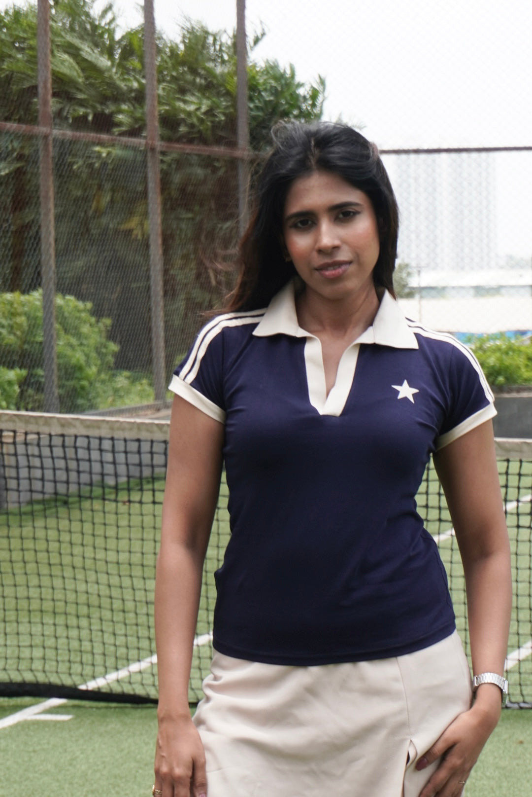 Fitted Polo T-Shirt - Navy Nova